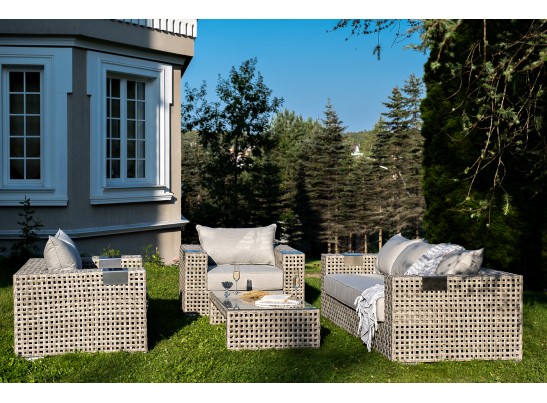 "Тито" лаунж-зона из искусственного ротанга, цвет серый в Набережных Челнах