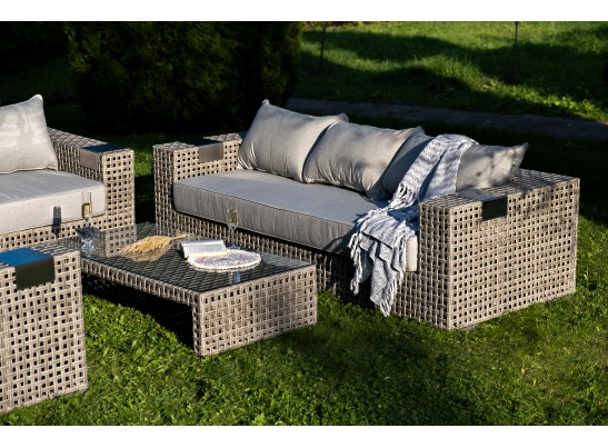 "Тито" лаунж-зона из искусственного ротанга, цвет серый в Набережных Челнах
