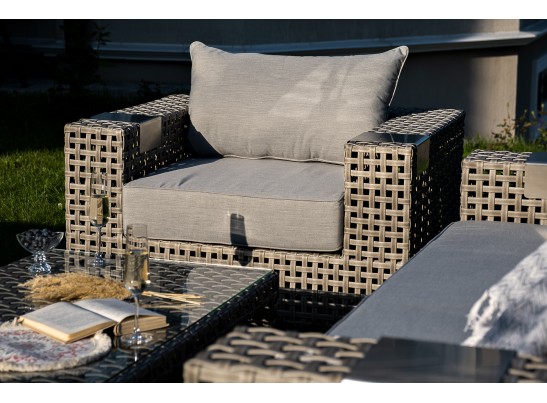 "Тито" лаунж-зона из искусственного ротанга, цвет серый в Набережных Челнах