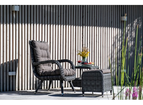 "Толедо" кресло плетеное с подушками, цвет графит в Набережных Челнах