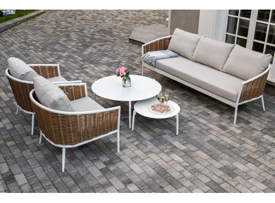 "Тоскана" лаунж-зона из искусственного ротанга, цвет соломенный в Набережных Челнах