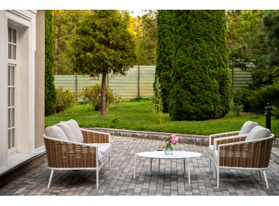 "Тоскана" лаунж-зона из искусственного ротанга, цвет соломенный в Набережных Челнах