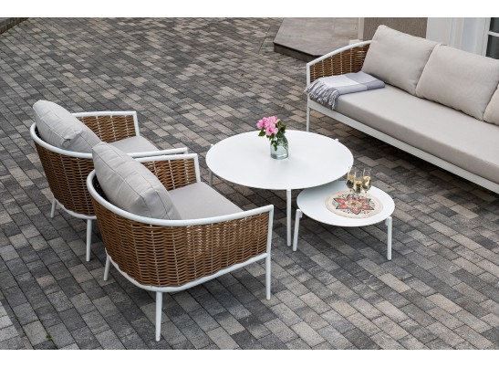 "Тоскана" лаунж-зона из искусственного ротанга, цвет соломенный в Набережных Челнах