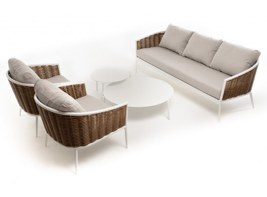 "Тоскана" лаунж-зона из искусственного ротанга, цвет соломенный в Набережных Челнах