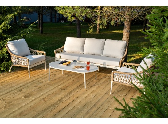 "Венеция" лаунж-зона из искусственного ротанга, цвет соломенный в Набережных Челнах