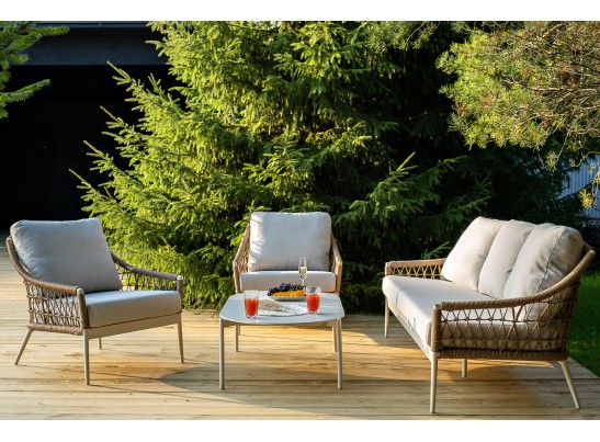 "Венеция" лаунж-зона из искусственного ротанга, цвет соломенный в Набережных Челнах