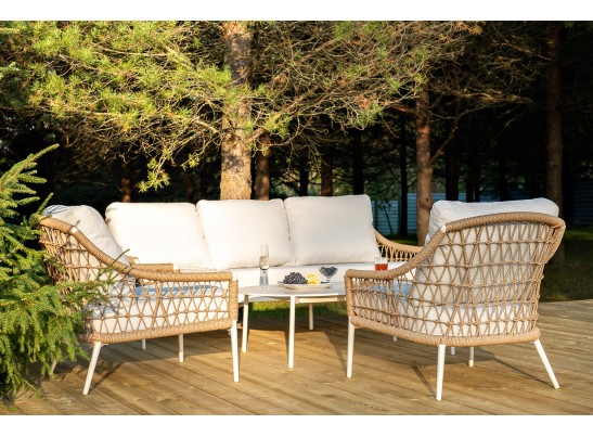 "Венеция" лаунж-зона из искусственного ротанга, цвет соломенный в Набережных Челнах