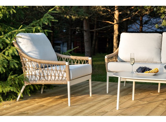 "Венеция" лаунж-зона из искусственного ротанга, цвет соломенный в Набережных Челнах