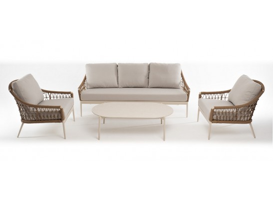 "Венеция" лаунж-зона из искусственного ротанга, цвет соломенный в Набережных Челнах