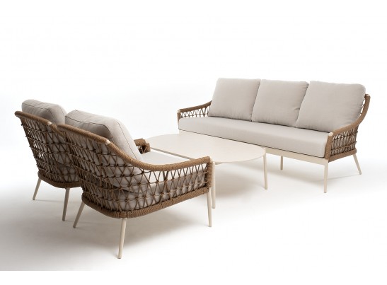 "Венеция" лаунж-зона из искусственного ротанга, цвет соломенный в Набережных Челнах