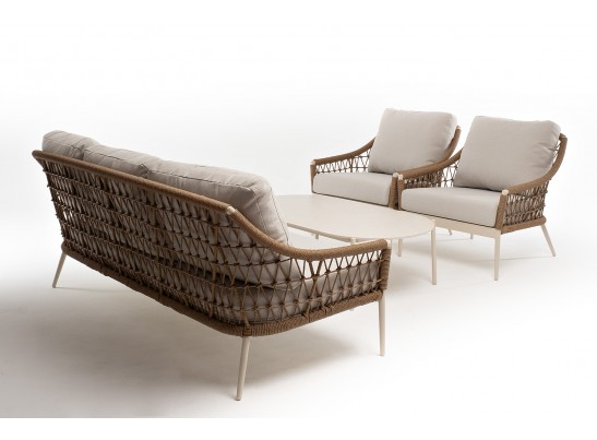 "Венеция" лаунж-зона из искусственного ротанга, цвет соломенный в Набережных Челнах