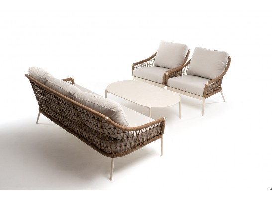 "Венеция" лаунж-зона из искусственного ротанга, цвет соломенный в Набережных Челнах