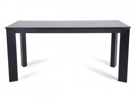 "Венето" обеденный стол из HPL 160х80см, цвет "серый гранит", каркас черный в Набережных Челнах