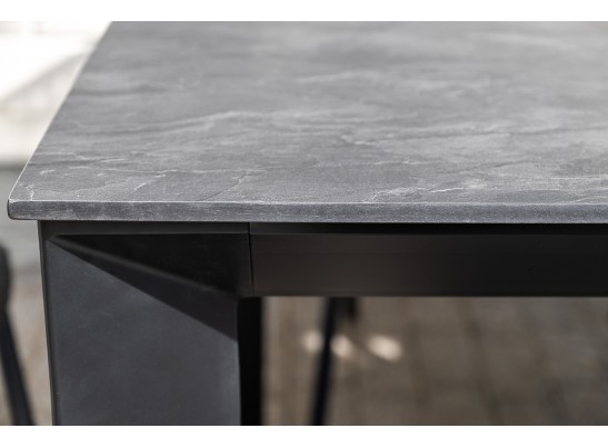 "Венето" обеденный стол из HPL 160х80см, цвет "серый гранит", каркас черный в Набережных Челнах