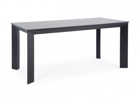 "Венето" обеденный стол из HPL 140х80см, цвет "серый гранит", каркас черный в Набережных Челнах