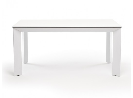 "Венето" обеденный стол из HPL 160х80см, цвет молочный, каркас белый в Набережных Челнах
