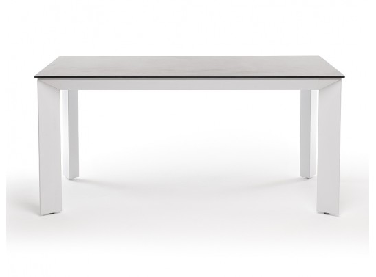 "Венето" обеденный стол из HPL 160х80см, цвет "серый гранит", каркас белый в Набережных Челнах