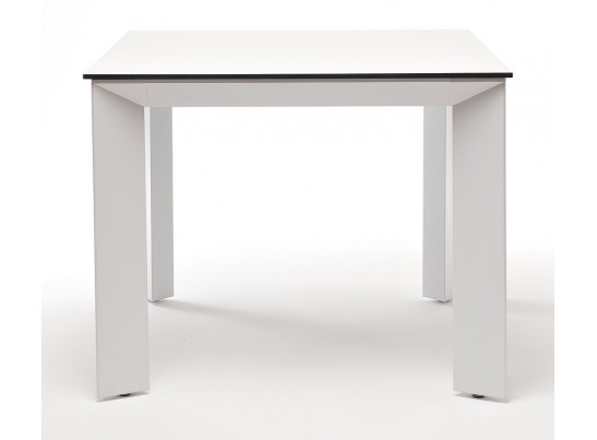 "Венето" обеденный стол из HPL 90х90см, цвет молочный, каркас белый в Набережных Челнах