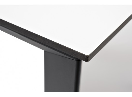 "Венето" обеденный стол из HPL 90х90см, цвет молочный, каркас черный в Набережных Челнах