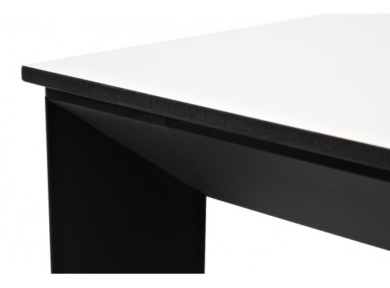 "Венето" обеденный стол из HPL 90х90см, цвет молочный, каркас черный в Набережных Челнах