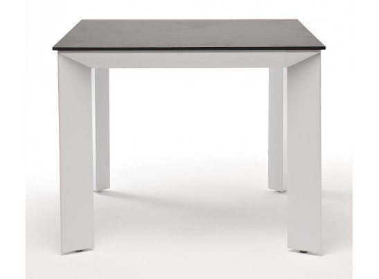 "Венето" обеденный стол из HPL 90х90см, цвет "серый гранит", каркас белый в Набережных Челнах