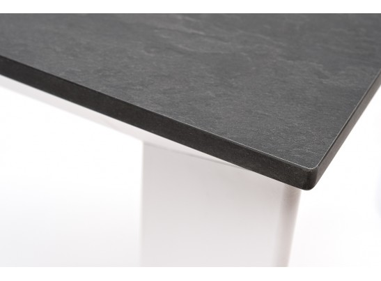 "Венето" обеденный стол из HPL 90х90см, цвет "серый гранит", каркас белый в Набережных Челнах