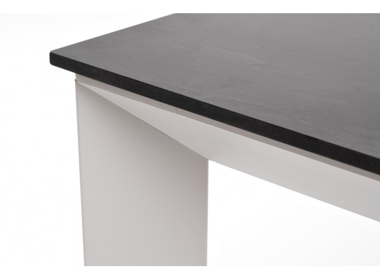 "Венето" обеденный стол из HPL 90х90см, цвет "серый гранит", каркас белый в Набережных Челнах