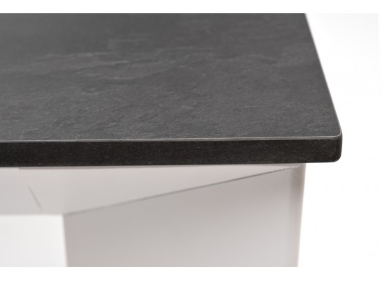 "Венето" обеденный стол из HPL 90х90см, цвет "серый гранит", каркас белый в Набережных Челнах