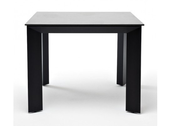 "Венето" обеденный стол из HPL 90х90см, цвет "серый гранит", каркас черный в Набережных Челнах