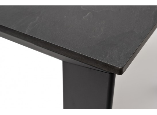 "Венето" обеденный стол из HPL 90х90см, цвет "серый гранит", каркас черный в Набережных Челнах