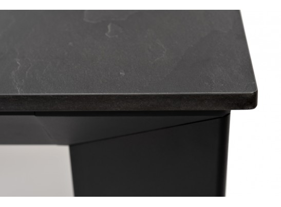 "Венето" обеденный стол из HPL 90х90см, цвет "серый гранит", каркас черный в Набережных Челнах