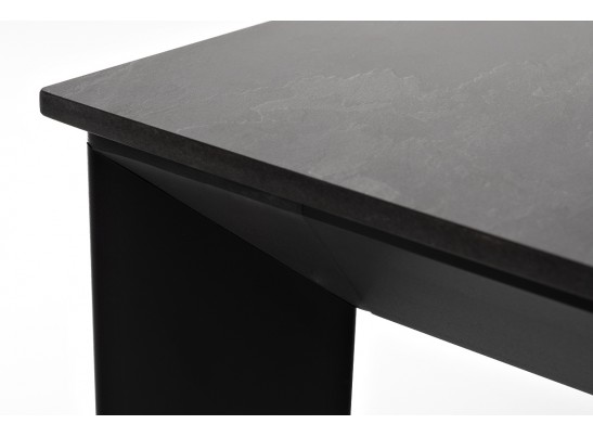 "Венето" обеденный стол из HPL 90х90см, цвет "серый гранит", каркас черный в Набережных Челнах