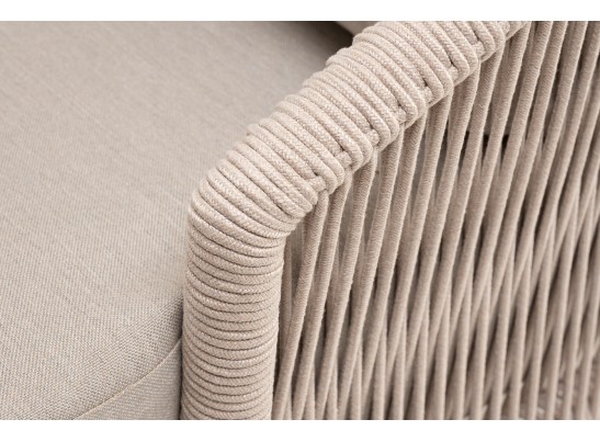"Верона" диван 3-местный плетеный из роупа, каркас алюминий белый муар, роуп бежевый круглый, ткань бежевая 052 в Набережных Челнах "Верона" диван 3-местный плетеный из роупа, каркас алюминий белый муар, роуп бежевый круглый, ткань бежевая 052 в Набережных Челнах