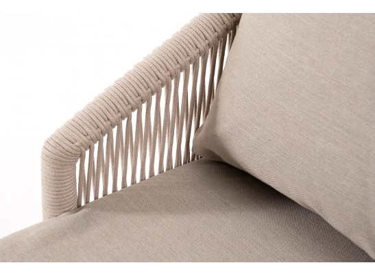 "Верона" диван 3-местный плетеный из роупа, каркас алюминий белый муар, роуп бежевый круглый, ткань бежевая 052 в Набережных Челнах "Верона" диван 3-местный плетеный из роупа, каркас алюминий белый муар, роуп бежевый круглый, ткань бежевая 052 в Набережных Челнах