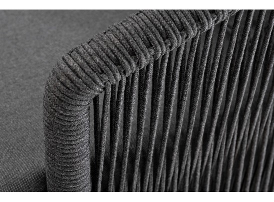 "Верона" диван 3-местный плетеный из роупа, каркас алюминий темно-серый (RAL7024) муар, роуп темно-серый круглый, ткань темно-серая 027 в Набережных Челнах "Верона" диван 3-местный плетеный из роупа, каркас алюминий темно-серый (RAL7024) муар, роуп темно-серый круглый, ткань темно-серая 027 в Набережных Челнах
