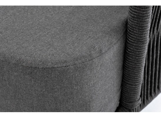 "Верона" диван 3-местный плетеный из роупа, каркас алюминий темно-серый (RAL7024) муар, роуп темно-серый круглый, ткань темно-серая 027 в Набережных Челнах "Верона" диван 3-местный плетеный из роупа, каркас алюминий темно-серый (RAL7024) муар, роуп темно-серый круглый, ткань темно-серая 027 в Набережных Челнах