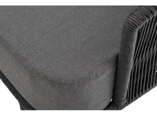 "Верона" диван 3-местный плетеный из роупа, каркас алюминий темно-серый (RAL7024) муар, роуп темно-серый круглый, ткань темно-серая 027 в Набережных Челнах "Верона" диван 3-местный плетеный из роупа, каркас алюминий темно-серый (RAL7024) муар, роуп темно-серый круглый, ткань темно-серая 027 в Набережных Челнах