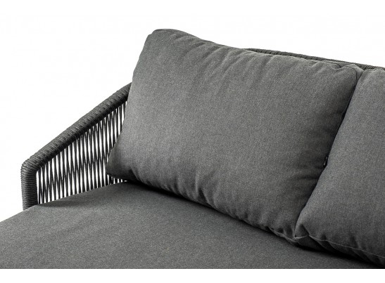 "Верона" диван 3-местный плетеный из роупа, каркас алюминий темно-серый (RAL7024) муар, роуп темно-серый круглый, ткань темно-серая 027 в Набережных Челнах "Верона" диван 3-местный плетеный из роупа, каркас алюминий темно-серый (RAL7024) муар, роуп темно-серый круглый, ткань темно-серая 027 в Набережных Челнах