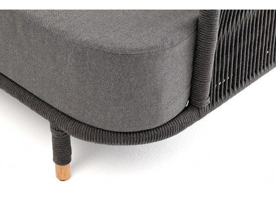 "Верона" диван 3-местный плетеный из роупа, каркас алюминий темно-серый (RAL7024) муар, роуп темно-серый круглый, ткань темно-серая 027 в Набережных Челнах "Верона" диван 3-местный плетеный из роупа, каркас алюминий темно-серый (RAL7024) муар, роуп темно-серый круглый, ткань темно-серая 027 в Набережных Челнах