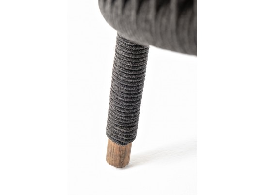 "Верона" кресло плетеное из роупа, каркас алюминий темно-серый (RAL7024) муар, роуп темно-серый круглый, ткань темно-серая 027 в Набережных Челнах