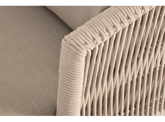 "Верона" лаунж-зона 5-местная плетеная из роупа (веревки), каркас алюминиевый белый, роуп бежевый в Набережных Челнах