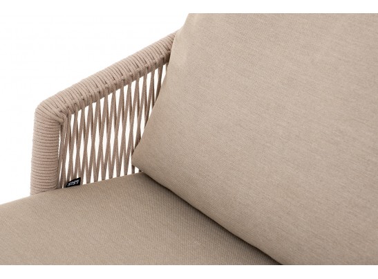 "Верона" лаунж-зона 5-местная плетеная из роупа (веревки), каркас алюминиевый белый, роуп бежевый в Набережных Челнах