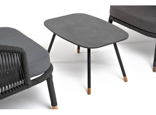 "Верона" лаунж-зона 5-местная плетеная из роупа (веревки), каркас алюминиевый темно-серый, роуп темно-серый в Набережных Челнах