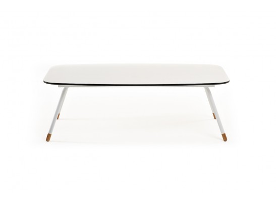 "Верона" журнальный стол из HPL 120х65, H40, каркас белый муар, цвет столешницы "молочный" в Набережных Челнах