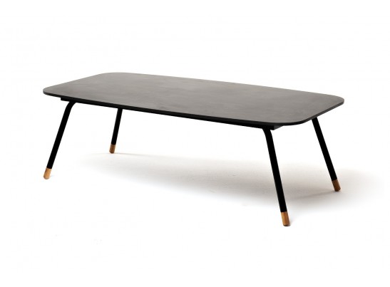 "Верона" журнальный стол из HPL 120х65, H40, каркас черный муар, цвет столешницы "серый гранит" в Набережных Челнах