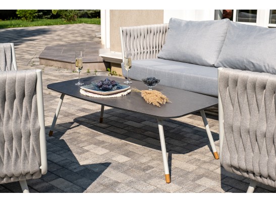 "Верона" журнальный стол из HPL 120х65, H40, каркас светло-серый (RAL 7035) муар, цвет столешницы "серый гранит" в Набережных Челнах