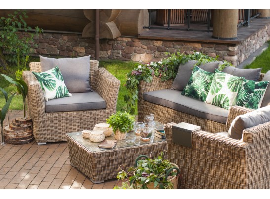 "Капучино" лаунж-зона из искусственного ротанга, цвет соломенный в Набережных Челнах