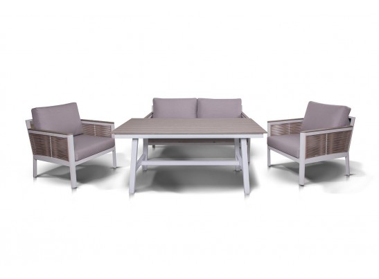 "Сан Ремо" стол обеденный из ДПК, каркас алюминиевый в Набережных Челнах