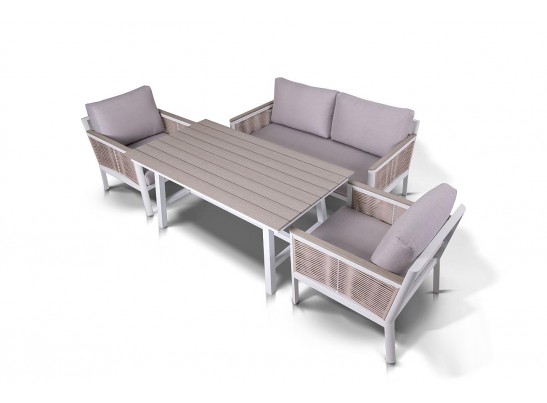 "Сан Ремо" стол обеденный из ДПК, каркас алюминиевый в Набережных Челнах