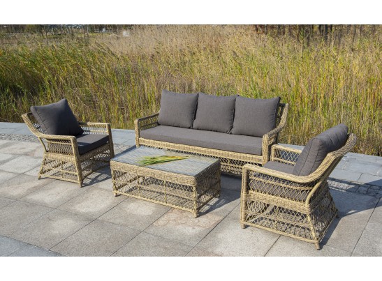 "Гранд Латте" лаунж-зона из искусственного ротанга, цвет соломенный в Набережных Челнах